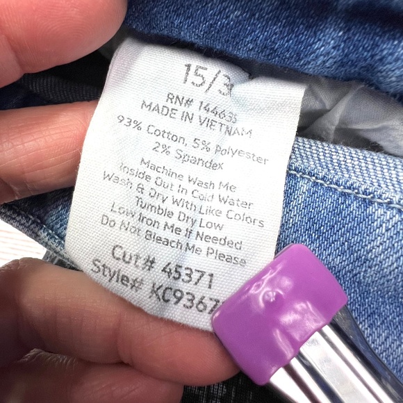 👖|•KANCAN•| High Rise Straight Leg Raw Step Hems Size 15/31👖 - Picture 5 of 5
